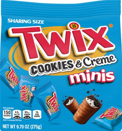 TWIX Cookies & Creme Mini Candy Bars Perspective: front