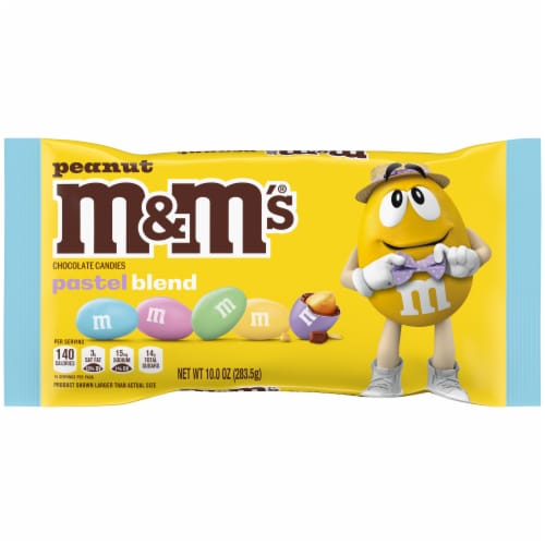 M&M'S Peanut Milk Chocolate Pastel Easter Candy Assortment Bag Perspective: front
