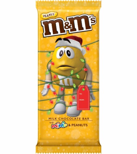 M&M'S Peanut with Minis Milk Chocolate Christmas Candy Bar, 3.9 oz