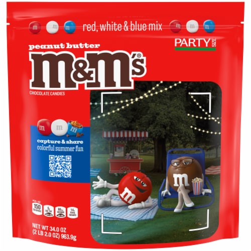 M&M's Red White & Blue Peanut Butter Chocolate Candies, 34 oz  Ralphs
