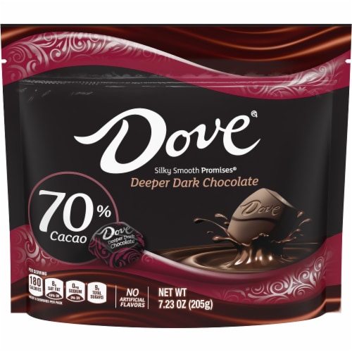 Dove® 70% Cacao Deeper Dark Chocolate Bag Perspective: front