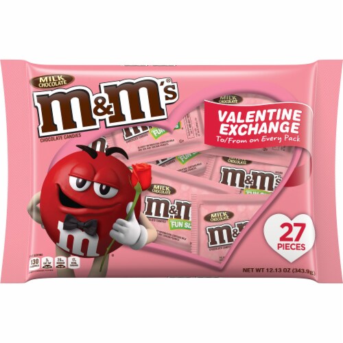 M&M's Milk Chocolate Fun Size Candies Valentine Exchange Bag, 27 ct - Ralphs