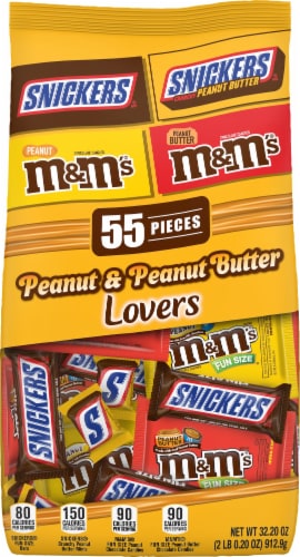 M&M's Chocolate Candy Fun Size Assorted - M&Ms Milk Chocolate, Peanut and Peanut Butter Assorted - M&Ms Chocolate Candy Variety Pack 2 Pounds