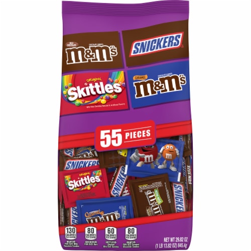 M&M's® Snickers® & Skittles® Fun Size Chocolate Candy Variety Mix Bag Perspective: front