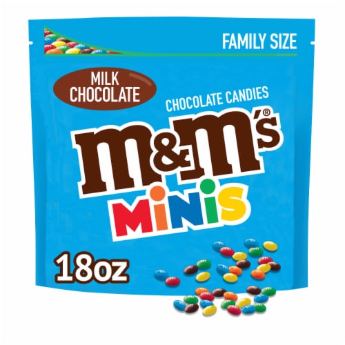 M&M'S MINIS Milk Chocolate Candy Family Size Perspective: front