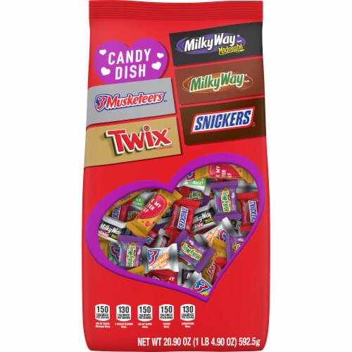 SNICKERS TWIX 3 MUSKETEERS & MILKY WAY Assorted Valentines Day Chocolate Candy Bag Perspective: front