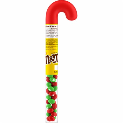 M&M'S Holiday Peanut Milk Chocolate Christmas Candy Cane Tube, 1.74 oz -  Kroger