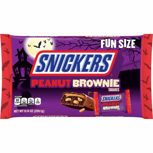 Snickers® Peanut Brownie Squares Fun Size Halloween Candy Perspective: front