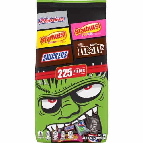M&M'S Snickers Starburst & 3 Musketeers Assorted Bulk Halloween Candy Variety Pack Perspective: front