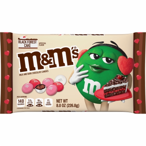 M&M's Black Forest Cake Valentines Day Milk & Dark Chocolate Candy Perspective: front