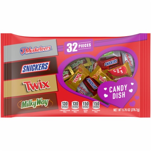 Snickers Twix & More Assorted Chocolate Valentine Day Candy Perspective: front