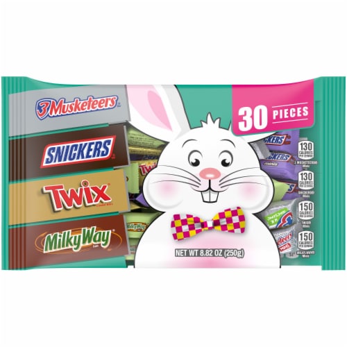 Snickers Twix Milky Way & 3 Musketeers Bulk Easter Chocolate Candy Variety Pack Perspective: front