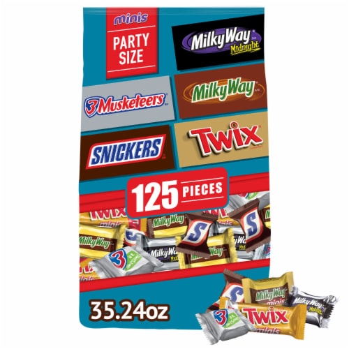 Snickers Twix Milky Way & 3 Musketeers Variety Pack Milk & Dark Chocolate Candy Bars Perspective: front
