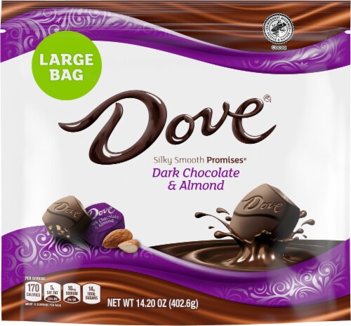 Dove Promises Dark Chocolate Almond Candy Individually Wrapped, 14.2 oz Bag Perspective: front