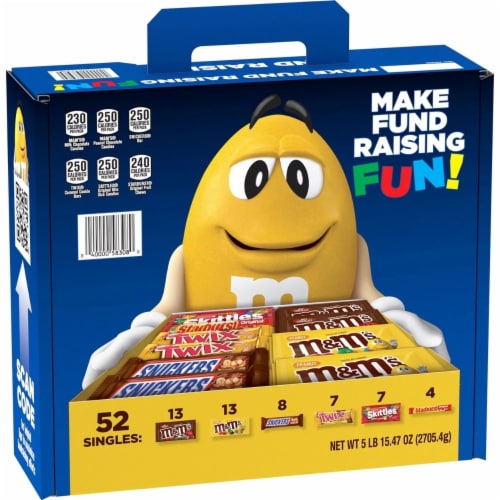 M&M’S, Skittles, Snickers, Twix & Starburst Candy Bulk Variety Pack, 52 Count Perspective: front