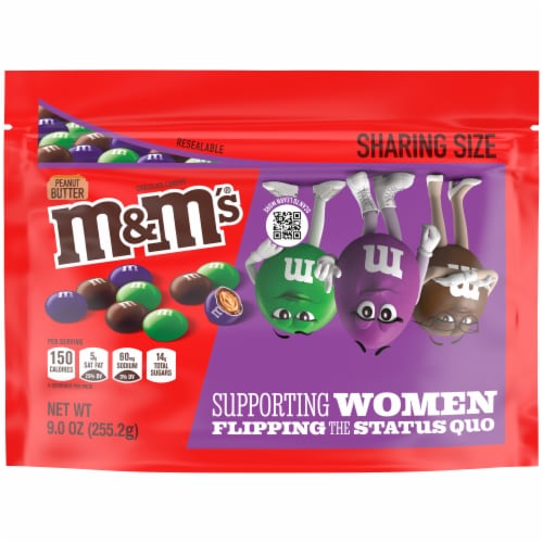 M&M'S Sharing Size Limited Edition Peanut Butter Milk Chocolate Candy featuring Purple Candy Perspective: front