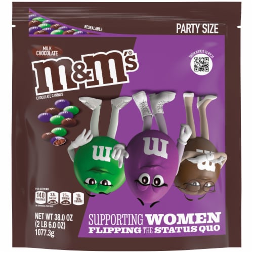 M&M's Limited Edition Milk Chocolate Candy featuring Purple Candy Party Size Bulk Bag Perspective: front