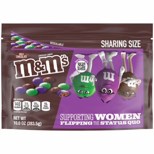 M&M's Limited Edition Milk Chocolate Candy featuring Purple Candy Sharing Size Bag Perspective: front
