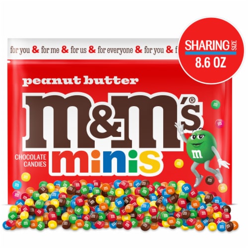 M&M'S Minis Peanut Butter Milk Chocolate Summer Candy Sharing Size Bag Perspective: front