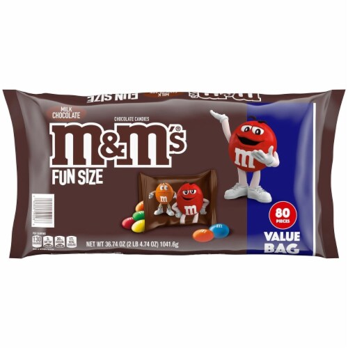 M&M's Milk Chocolate Fun Size Packets, Individually Wrapped Bulk  Bag (2 Pounds)