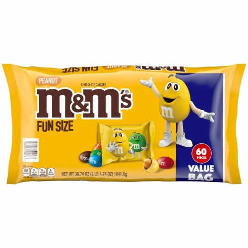 M&M Peanut Fun Size 5 LB Bag, Milk Chocolate