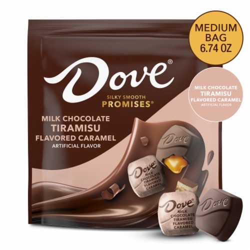 Dove Promises Milk Chocolate Tiramisu Caramel Candy Bag Perspective: front