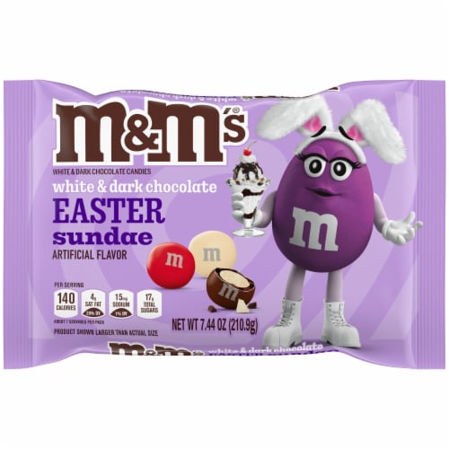 M&M'S Easter Sundae White Chocolate & Dark Chocolate Easter Candy Bag Perspective: front