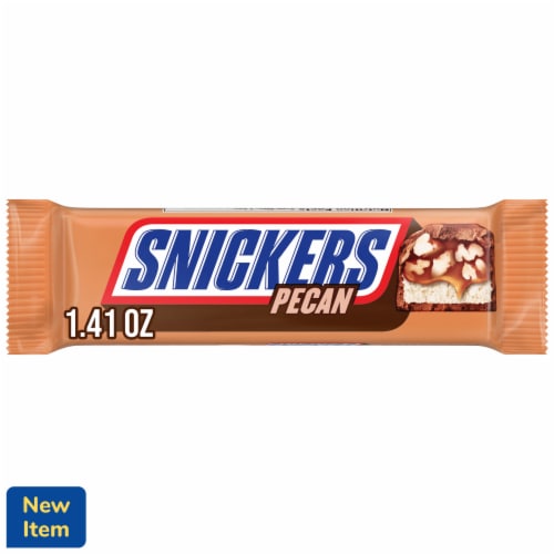 Snickers Pecan Milk Chocolate Candy Bar Perspective: front