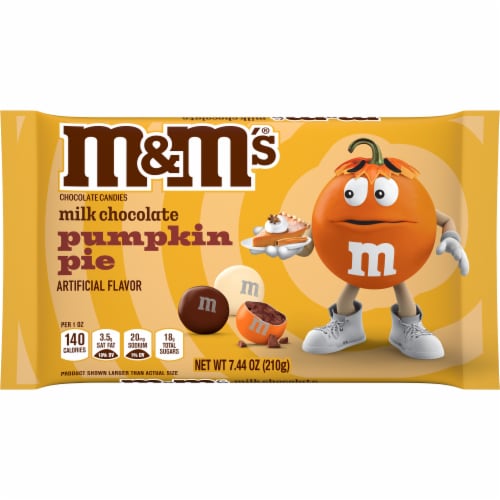 M&M'S Pumpkin Pie Milk Chocolate Candy Bag Perspective: front