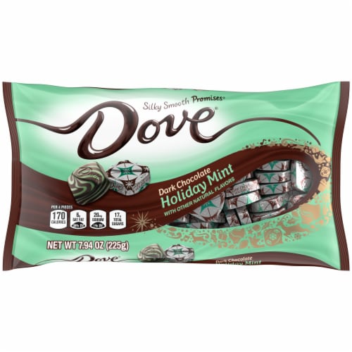 Dove Promises Dark Chocolate Holiday Mint Christmas Candy Gifts Bag Perspective: front