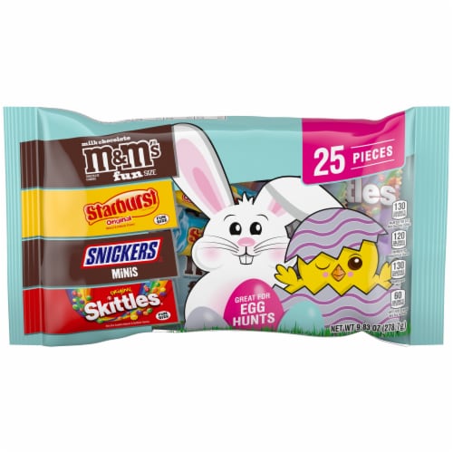 M&M'S Skittles Snickers & Starburst Easter Variety Pack Candy Bag Perspective: front