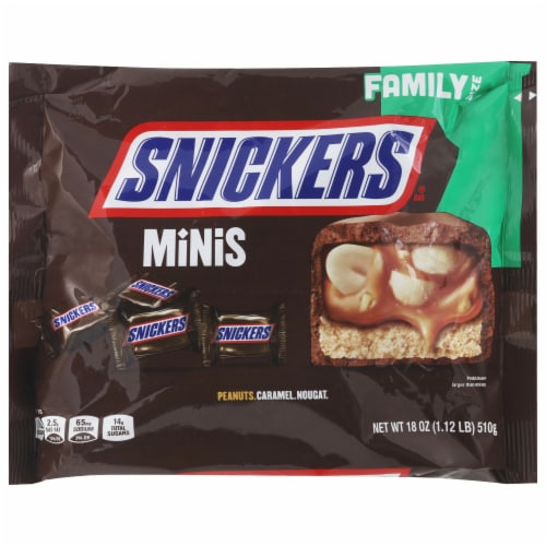 Snickers® Minis Milk Chocolate Bars Family Size Bag Perspective: front