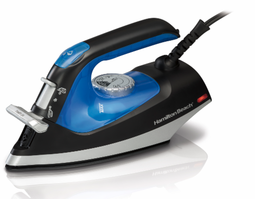Hamilton Beach Flip Handle Iron and Steamer - Black/Blue/Gray Perspective: front