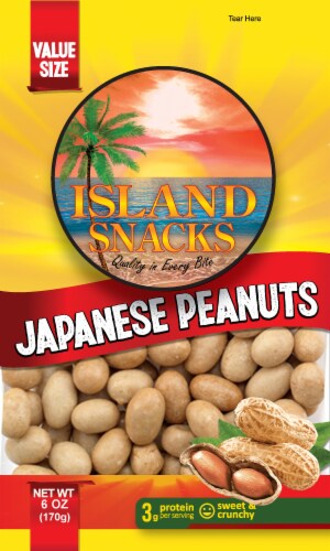 Island Snacks Japaneese Peanuts Value Size Perspective: front