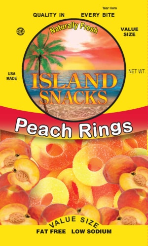 Island Snacks Peach Rings Value Size Perspective: front