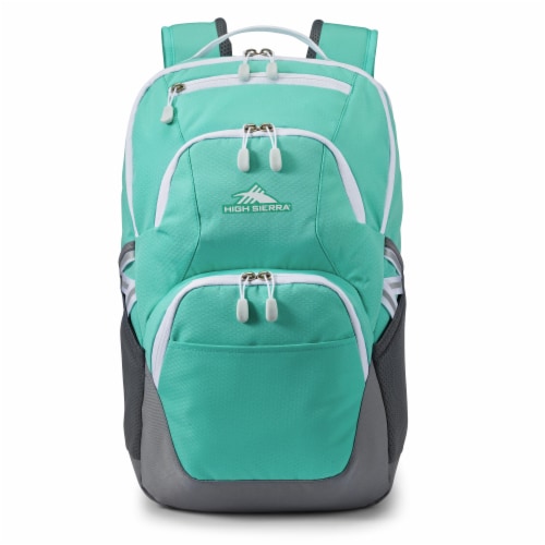High Sierra Aquamarine/White Swoop SG Backpack Perspective: front
