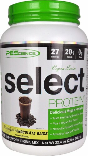 PEScience Chocolate Vegan Protein Perspective: front