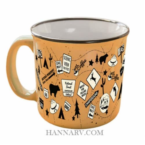 Camp Casual 15 oz. Tangerine Trip Mug Perspective: front