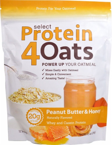 PEScience  Select Protein4Oats   Peanut Butter & Honey Perspective: front