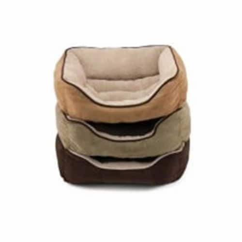 Dallas 040246968443 25 in. Faux Suede Box Bed Perspective: front