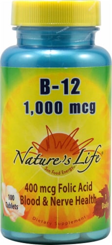 Nature's Life Vitamin B-12 Tablets 1000 mcg Perspective: front