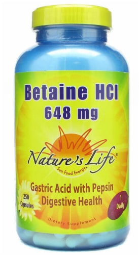 Nature's Life  Betaine Hydrochloride Perspective: front