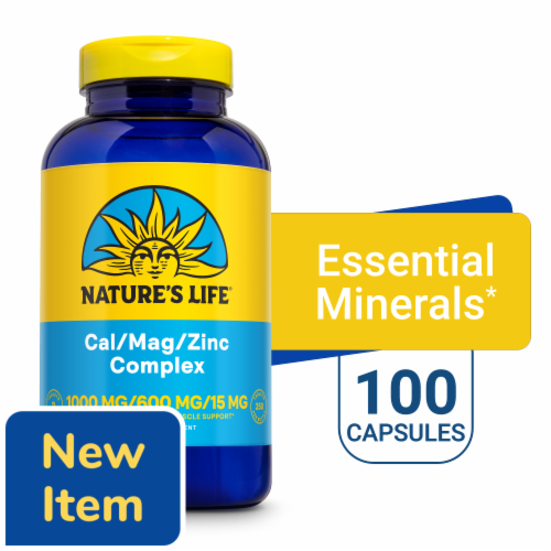 Nature's Life® Cal Mag Zinc Complex Capsules Perspective: front