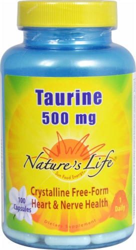 Nature's Life Taurine Capsules 500 mg Perspective: front