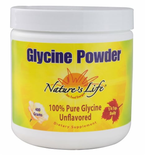 Nature's Life Unflavored Glycine Powder Perspective: front
