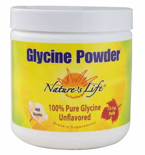 Nature's Life Unflavored Glycine Powder Perspective: front