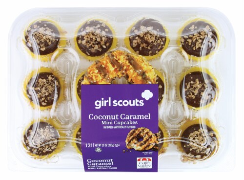 Cafe Valley Bakery Girl Scout Coconut Caramel Mini Cupcakes Perspective: front