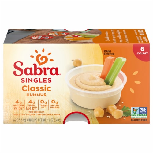 Sabra Classic Hummus Singles 6 ct / 2 oz Perspective: front
