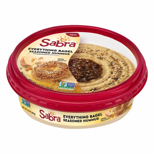 Sabra Everything Bagel Hummus 10 oz Perspective: front