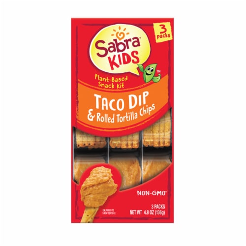 Sabra Kids Taco Dip & Rolled Tortilla Chips Plant-Based Snack Kit Perspective: front